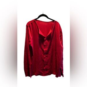 Red Long Sleeve Blouse